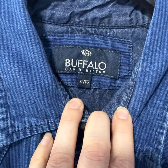 Buffalo western blue jean style button down mens size XL shirt - Picture 4 of 5